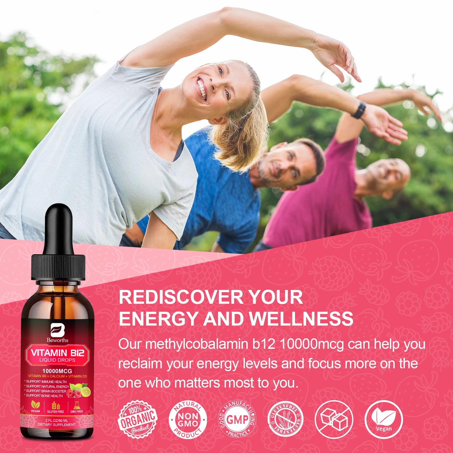 Beworths Vitamin B12 Drops for Energy Immune and Digestion
