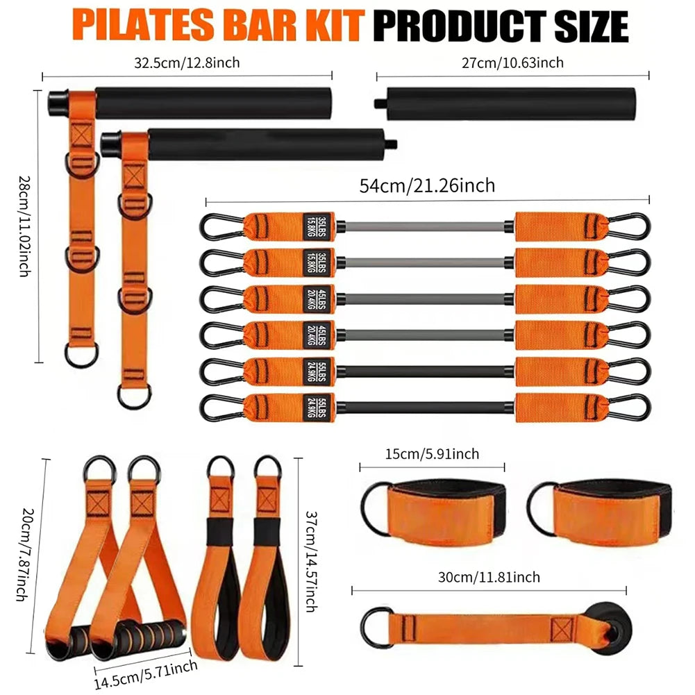 Alloet Multifunctional Pilates Bar and Resistance Bands Set