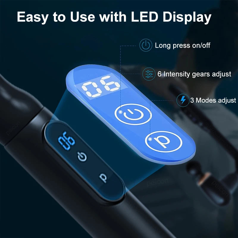 Fascia Massage Gun Electric Back Massager Professional Muscle Massage Machine High Frequency Body Massager With Extended Handle