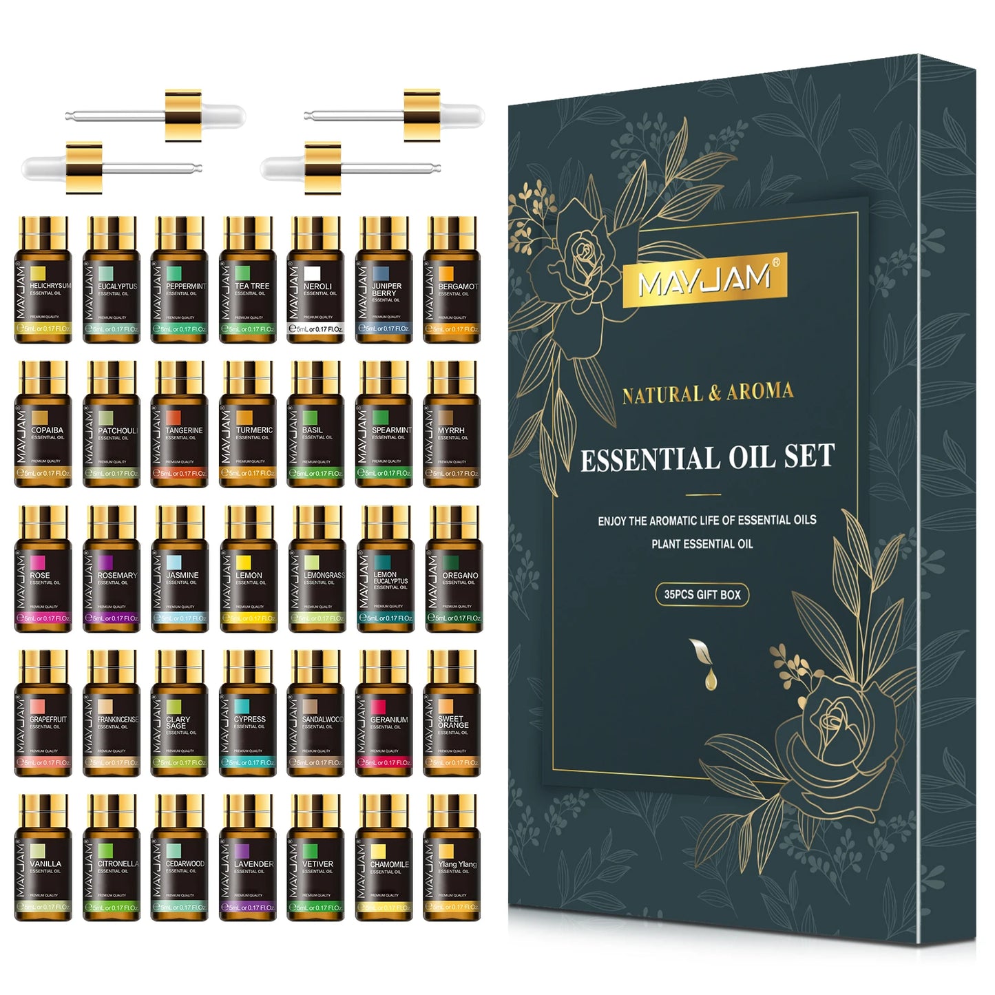 MAYJAM Aromatherapy Essential Oils Kit 20Pcs 35Pcs Lavender Jasmine Eucalyptus