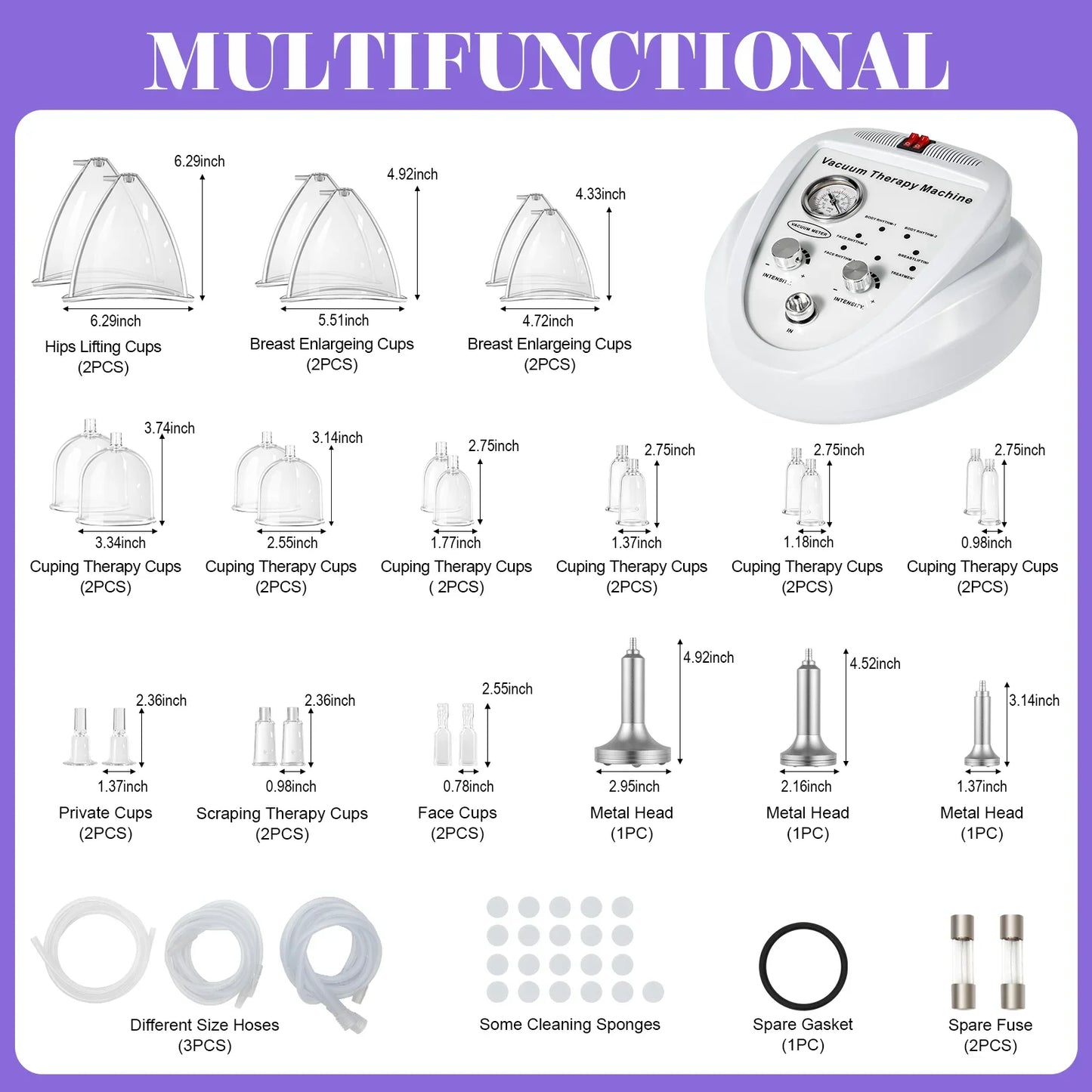 Premium Vacuum Therapy Machine With 24 Cups And 3 Pumps