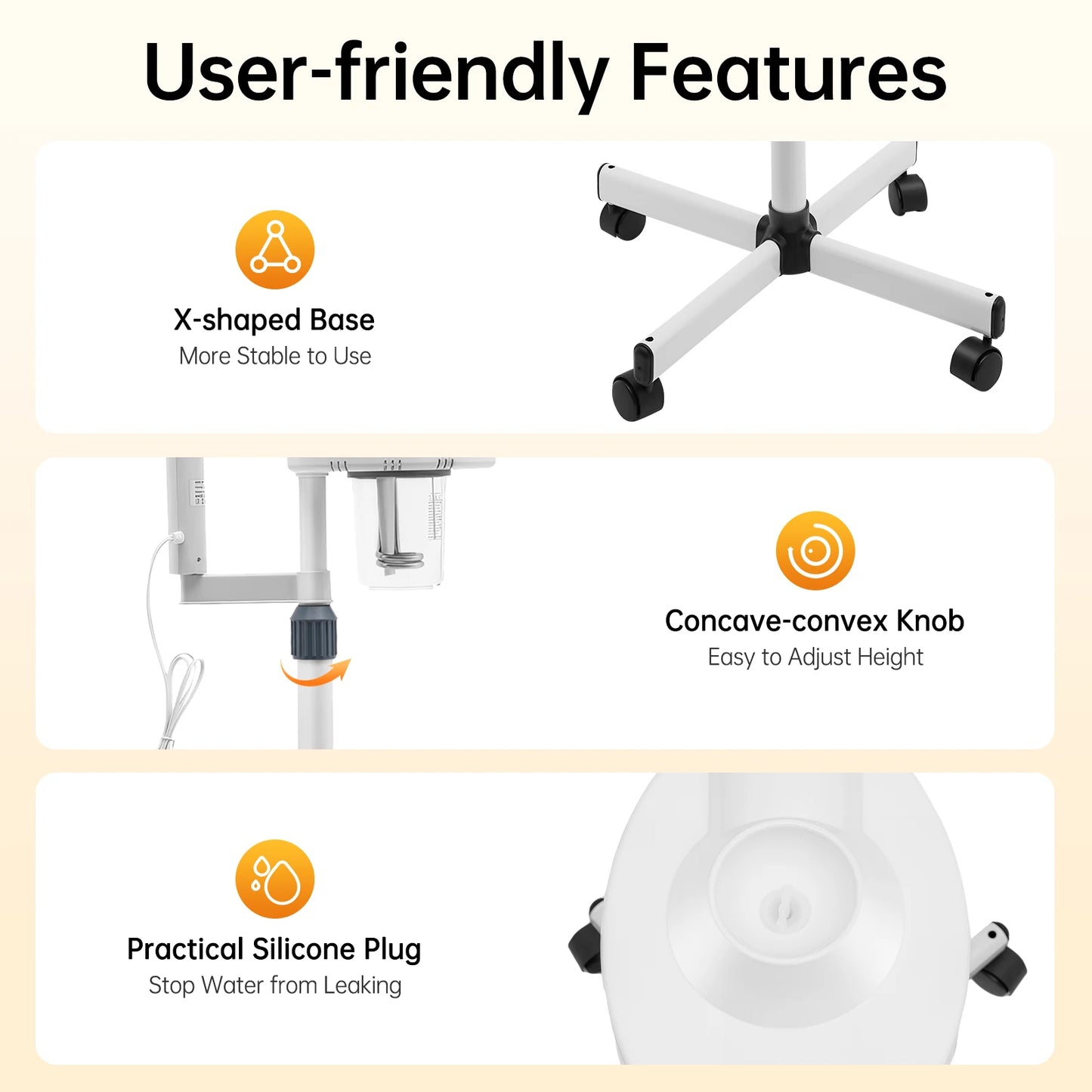 Bymaocar White Professional Facial Steamer 800W 110V Two In One