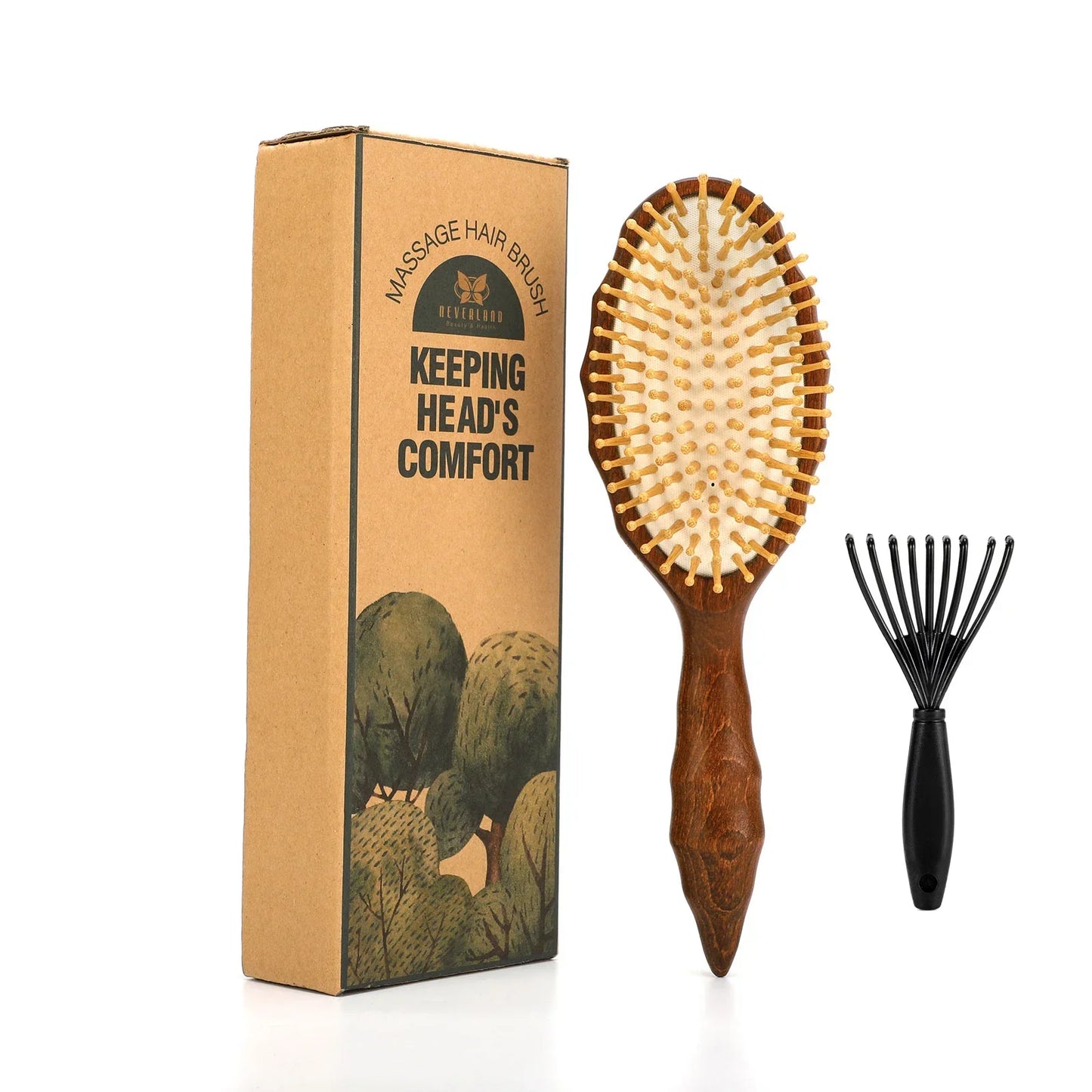 Professional Bristle Wooden Comb for Salon Bristle Wood Comb for Wigs Curly Hair Eco-friendly Bristle Comb 1piece