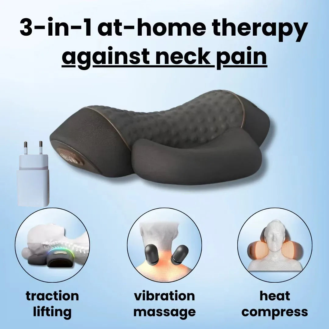 Okayso Soothe 3-In-1 Neck Massager With Traction Vibration Hot Compress
