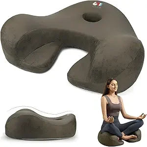 Ergonomic Memory Foam Meditation Cushion and Floor Pillow Set for Comfortable Seating, Alleviating Tailbone and Hip Discomfort D