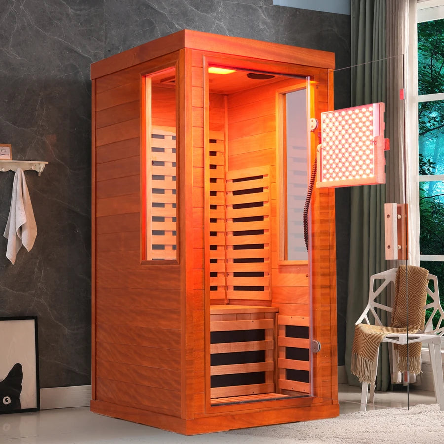 Far Infrared Sauna Front Door With Low EMF Light Therapy