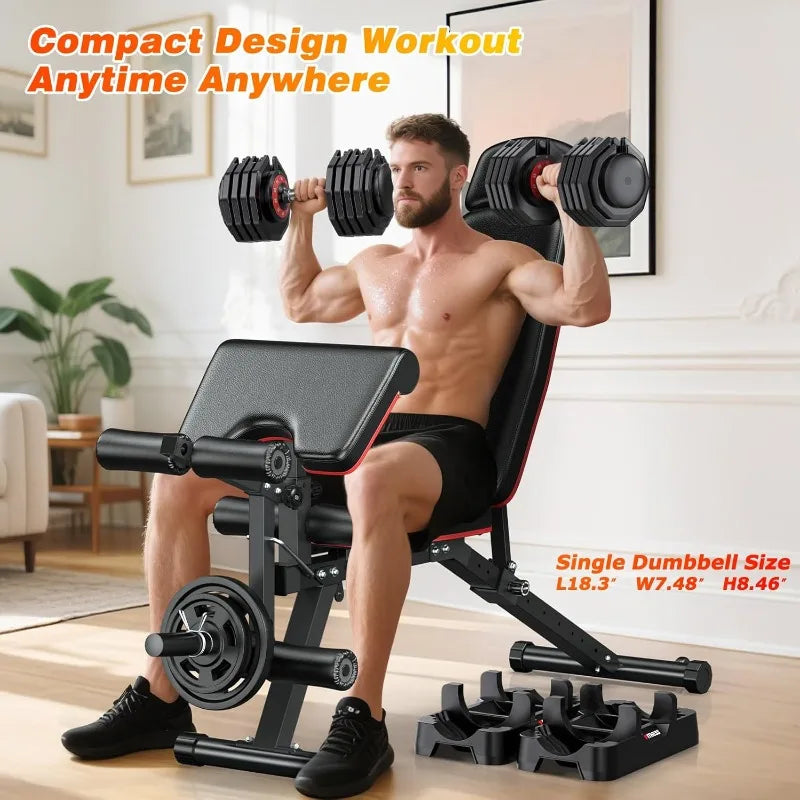 XDDIAS Adjustable Dumbbells Set Of 2 One Hand Quick Adjust