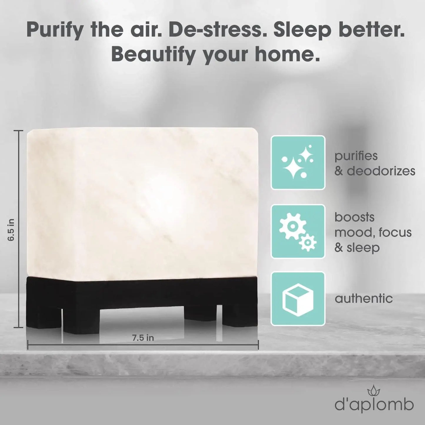 Authentic Himalayan Salt Lamp With Wood Base Dimmer