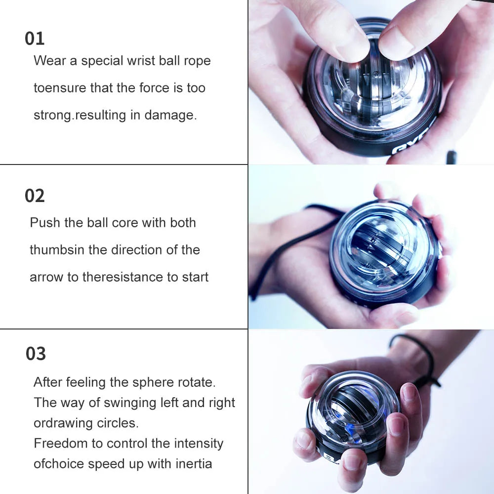 YangChen LED Gyroscopic Power Trainer Ball Wrist And Arm Fitness
