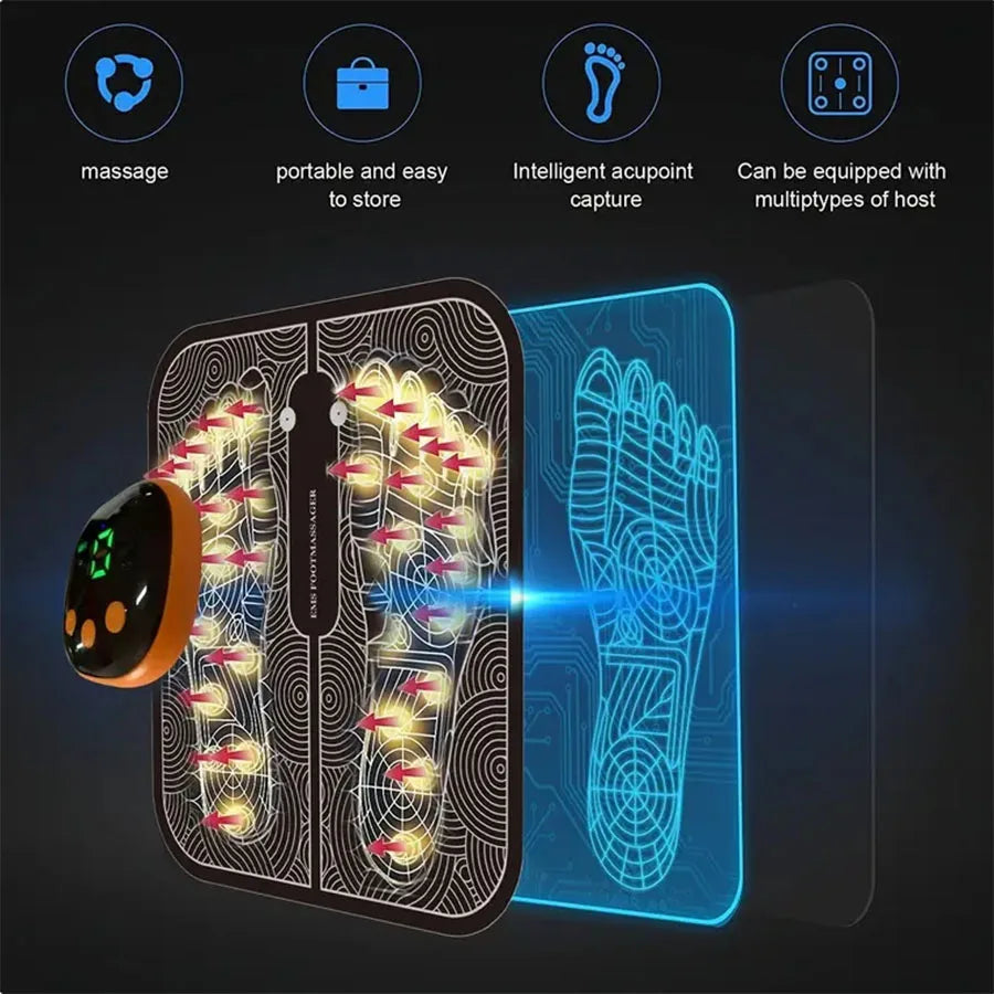 EMS Foot Massager With LCD Display And Remote Control