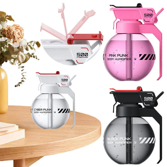500ml Grenade Air Humidifier Essential Oils Humidifiers Home Aroma Humidifier Stress Relief Cyberpunk Decorative for Home Office
