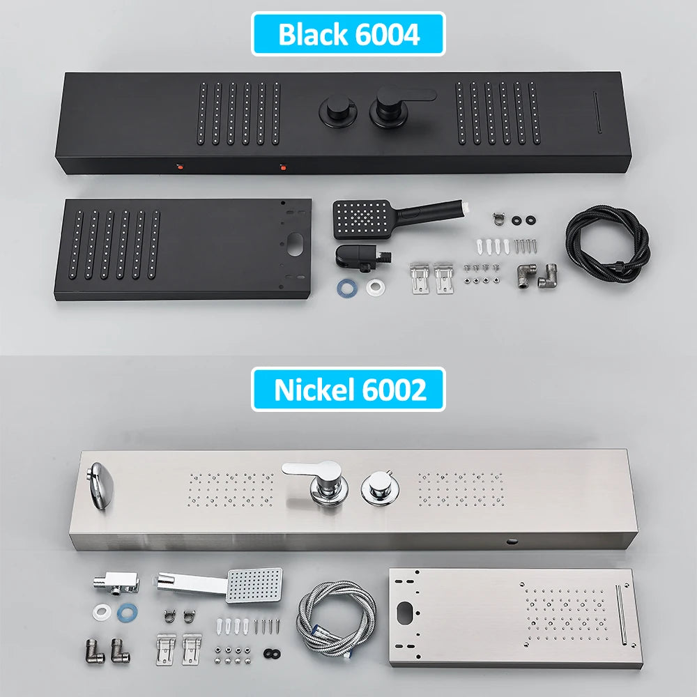 Quyanre LED Shower Panel Tower System Rain Waterfall Massage