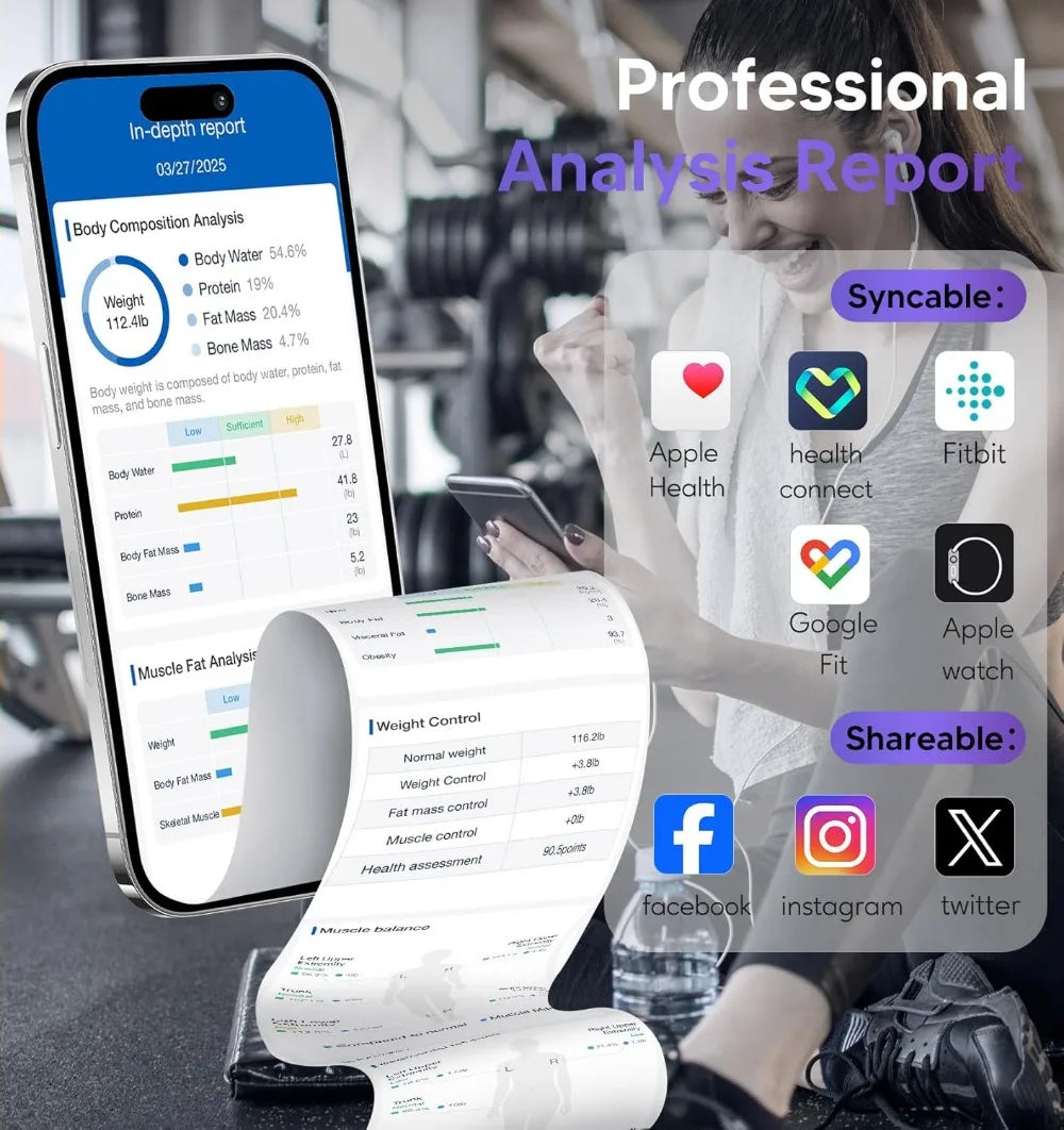 Smart Body Scale 8 Electrode Digital Analyzer Bluetooth BMI Fat