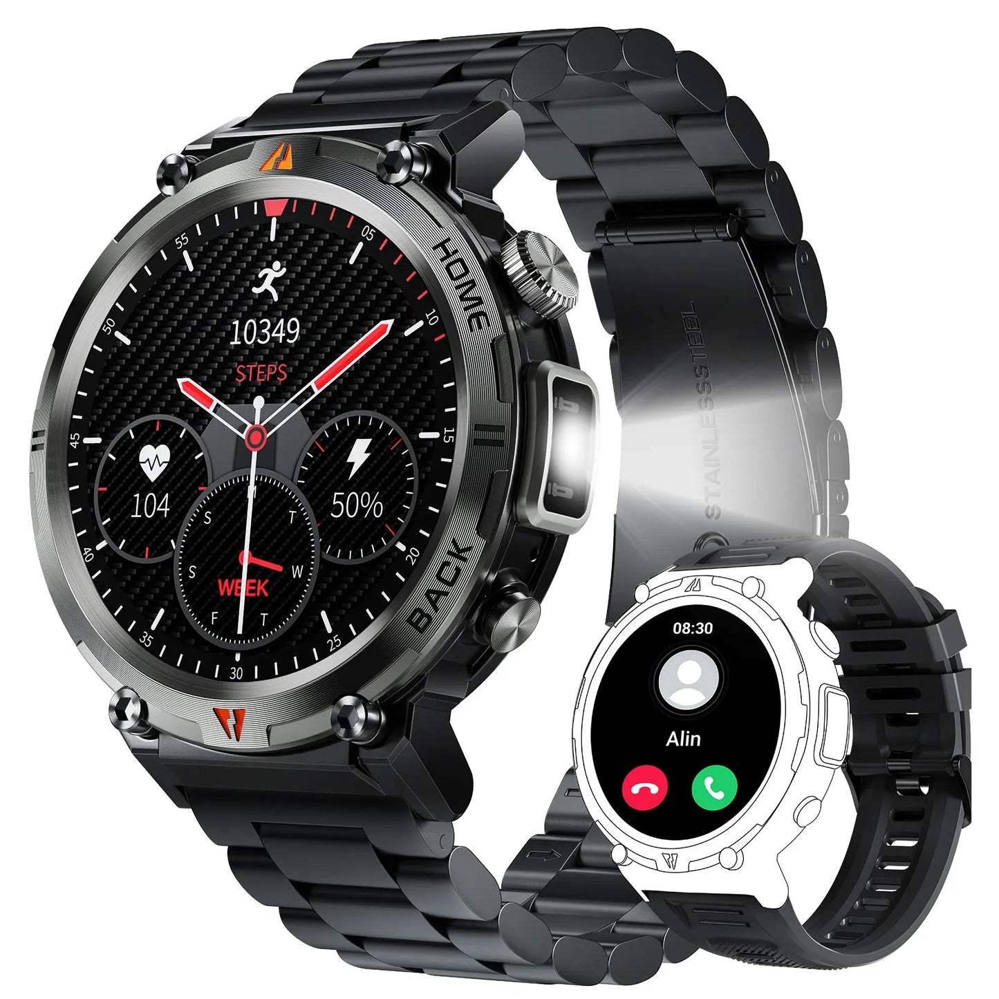 EIGIIS KE3 Bluetooth Calling Smartwatch For Men Heart Rate Monitor