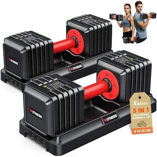 Adjustable Dumbbell Set of 2 with Quick Weight Change