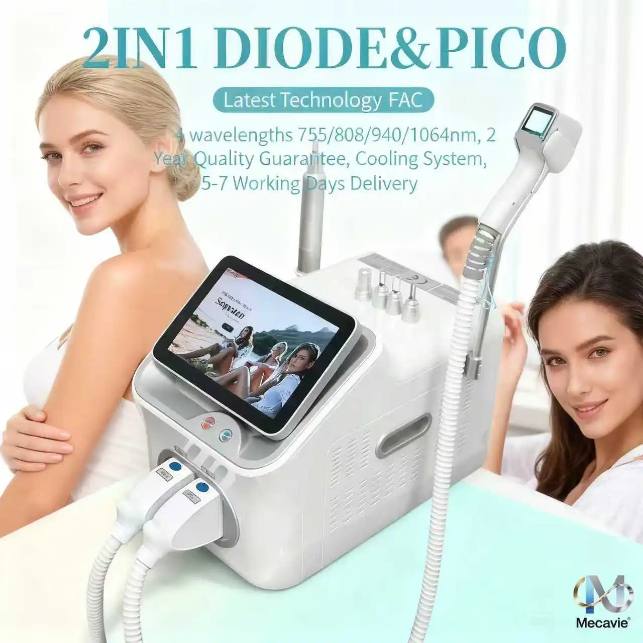 FEMUN Portable 2-In-1 808 Diode Laser Tattoo and Hair Removal
