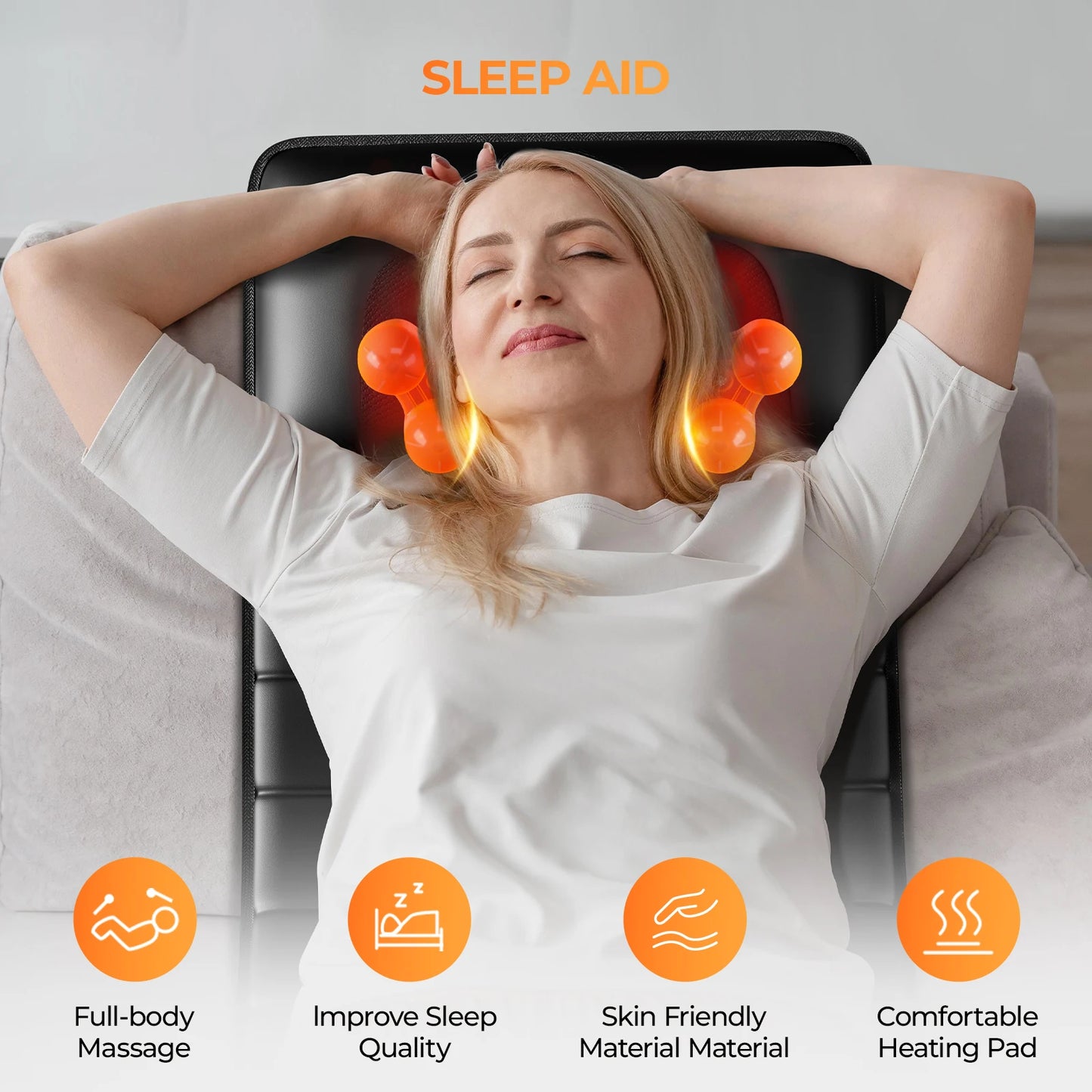 HOMEMASSA Shiatsu Full Body Massage Mat With Heat Vibration