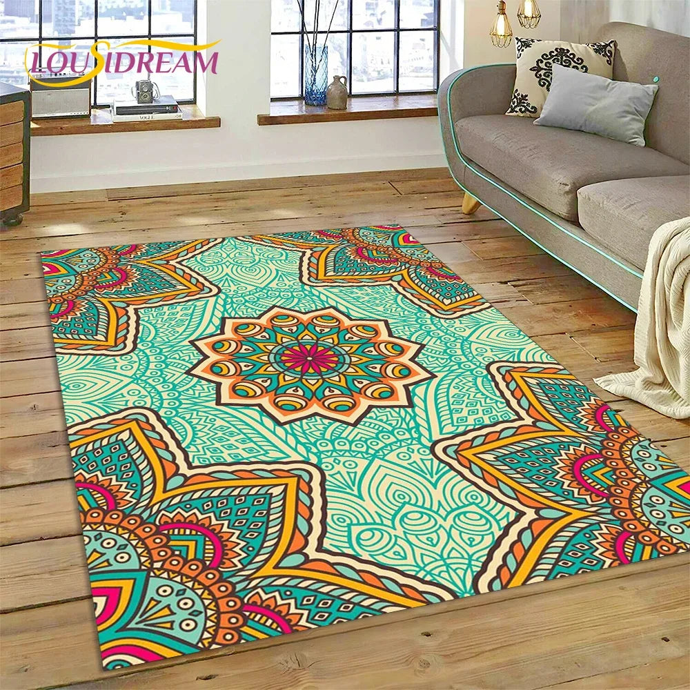 Meditation Mandala Bohemia Nature Spirit Yoga Carpet Rug for Home Living Room Bedroom Sofa Doormat Decor,Area Rug Non-slip Mat