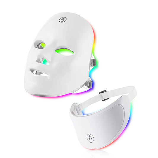 Foreverlily 7 Colors LED Facial Mask For Neck Tightening