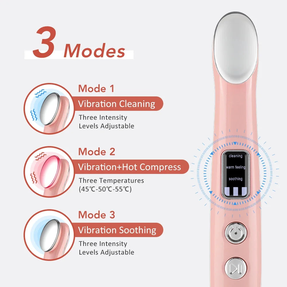 Portable Heating Eye Massage Wand Hot Compress Vibration Eye Massage Tool to Relieve Eye Fatigue Eye Lifting Eye Beauty Device