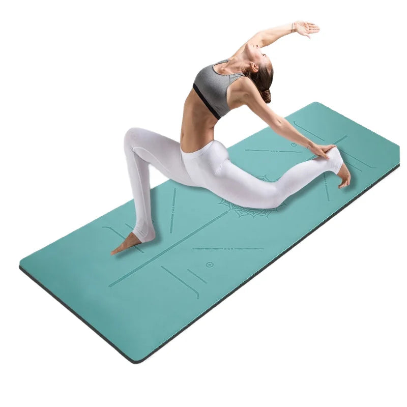 2025 New Natural Rubber & PU 5mm Thick Yoga Mat - Custom Logo & Alignment Markers Anti-Slip Professional Fitness Mat for Home Gy