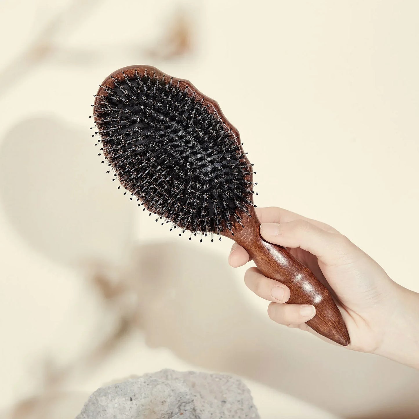 Professional Bristle Wooden Comb for Salon Bristle Wood Comb for Wigs Curly Hair Eco-friendly Bristle Comb 1piece