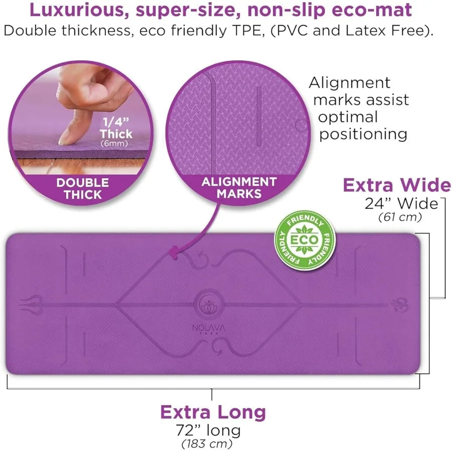 Yoga Mats Complete Sets TPE NonSlip EcoFriendly Includes Mat Blocks Strap More 6pc or 7pc Sets Ideal for Pilates Yoga an