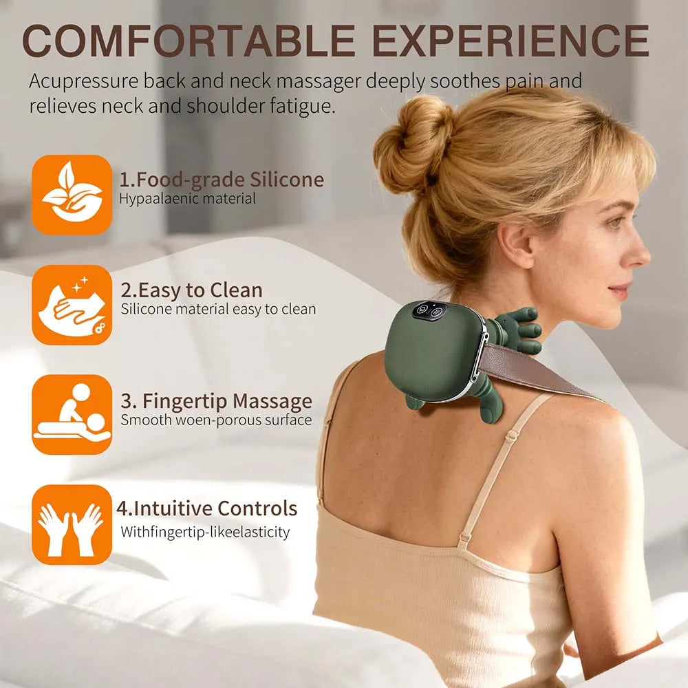 Neck Shoulder Massager Shawl With 3 Level Wireless Heated