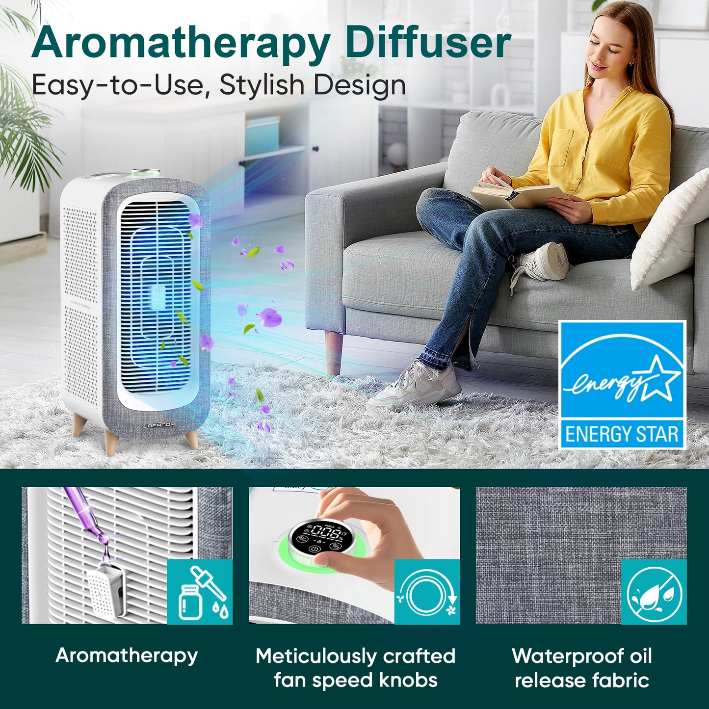 Jafanda Air Purifier With True HEPA Filter And Activated Carbon