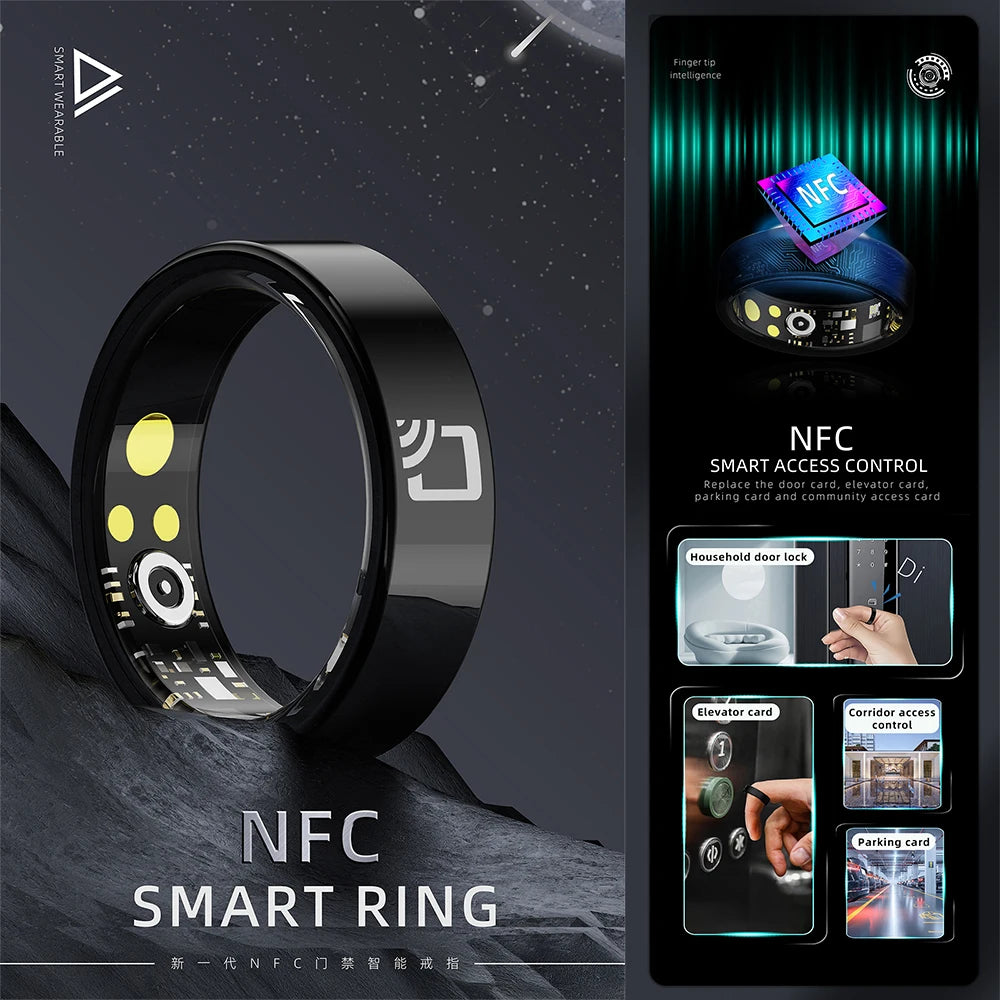 JingTider R20 Ceramic Smart Ring NFC Access Control Heart Rate