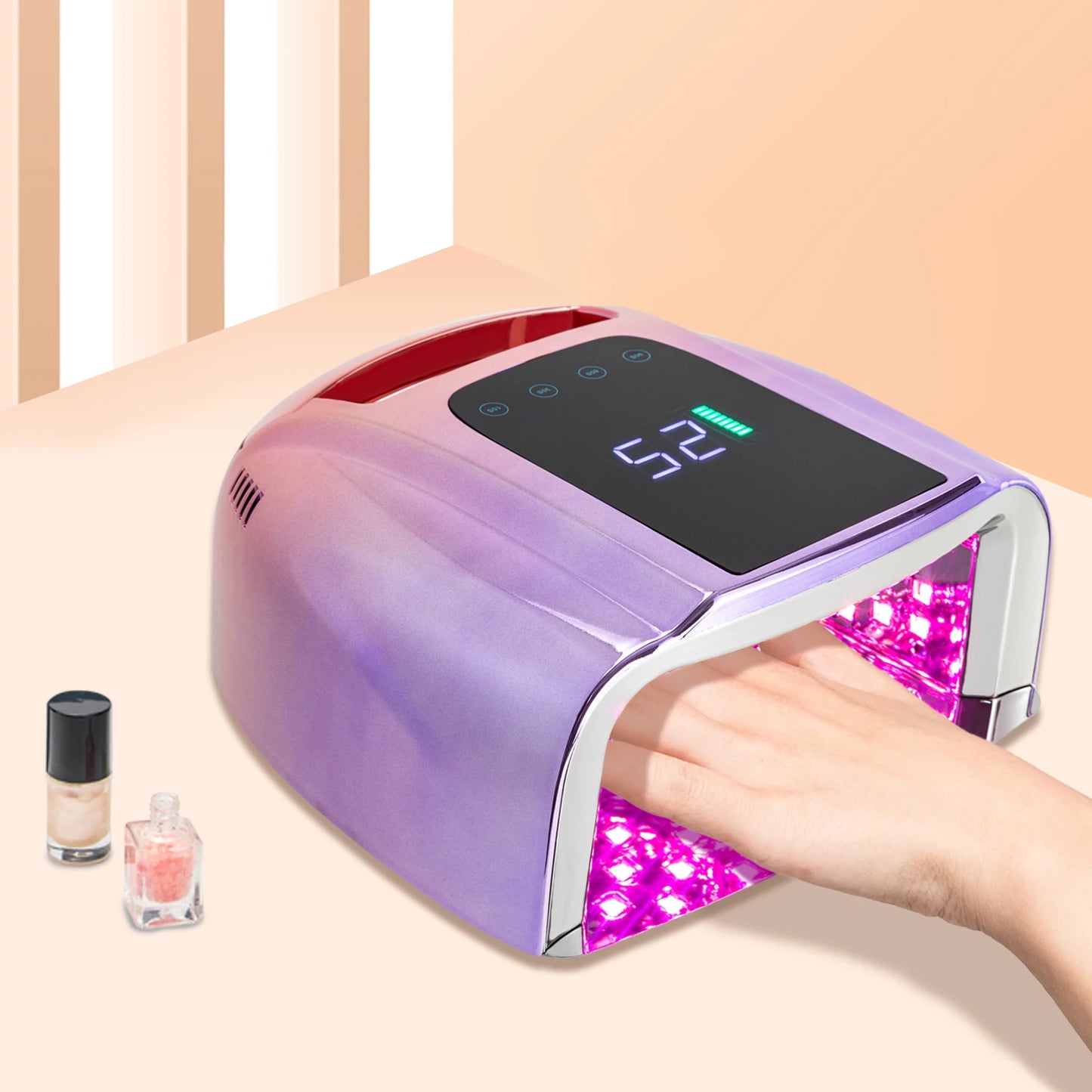 Bymaocar Nail Dryer Professional Rechargeable 96 Watt UV LED Lamp