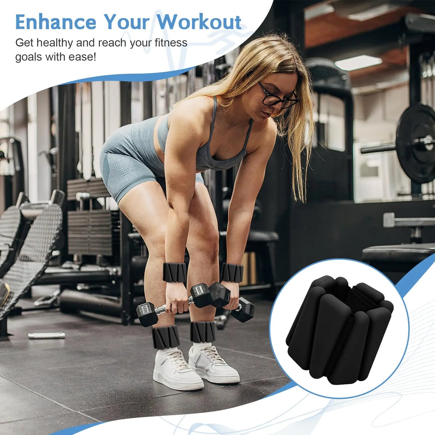 Pilates Weight Bangles Wrist & Ankle Weights for Women les - Set of 2, 1LB/ 2LB Each