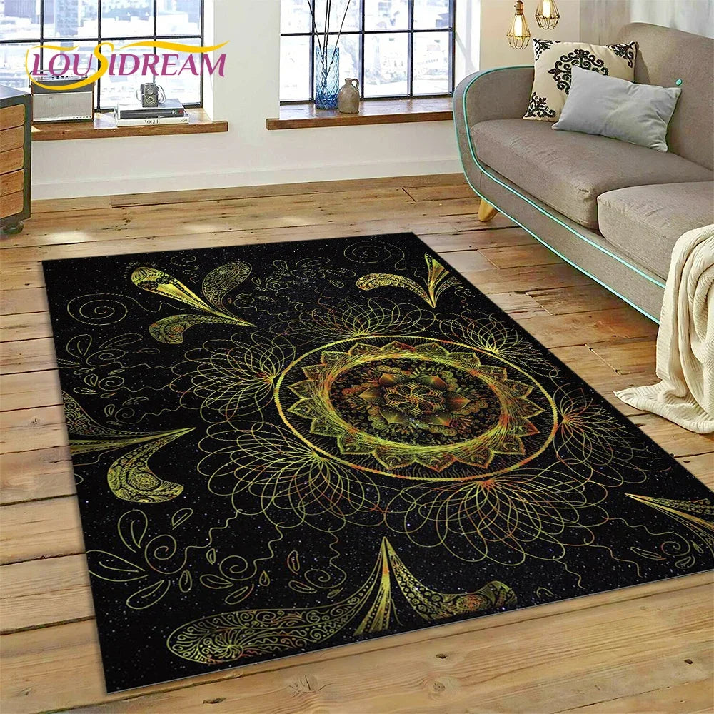 Meditation Mandala Bohemia Nature Spirit Yoga Carpet Rug for Home Living Room Bedroom Sofa Doormat Decor,Area Rug Non-slip Mat
