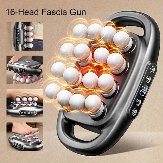 Foreverlily 16 Head Fascia Gun Back Neck Massager High Frequency