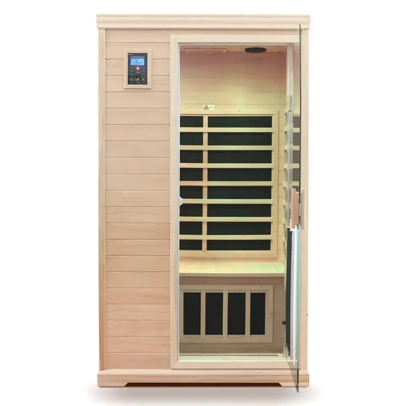 Two-Person Far-Infrared Hemlock Indoor Sauna Room for Relaxation and Health Benefits