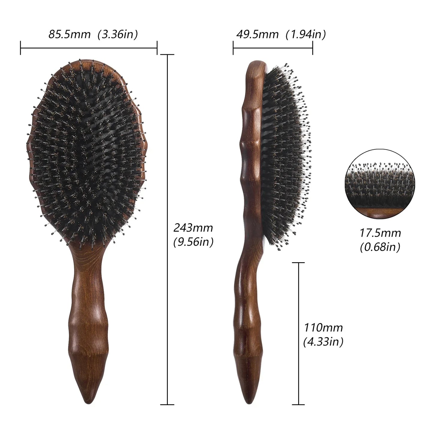 Professional Bristle Wooden Comb for Salon Bristle Wood Comb for Wigs Curly Hair Eco-friendly Bristle Comb 1piece