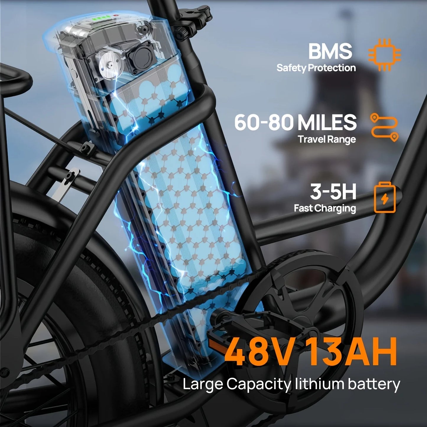 URLIFE E20 1000W Electric Fat Bike With Removable 48V Battery