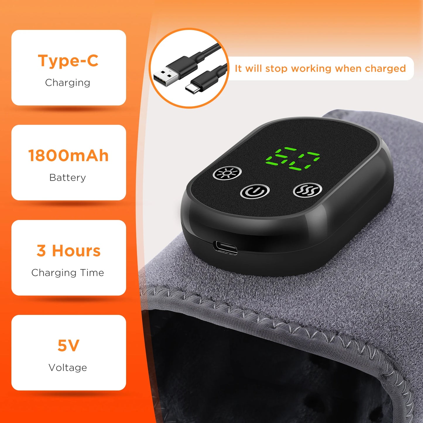 PASTSKY Electric Foot Massager Ankle Vibration Heat
