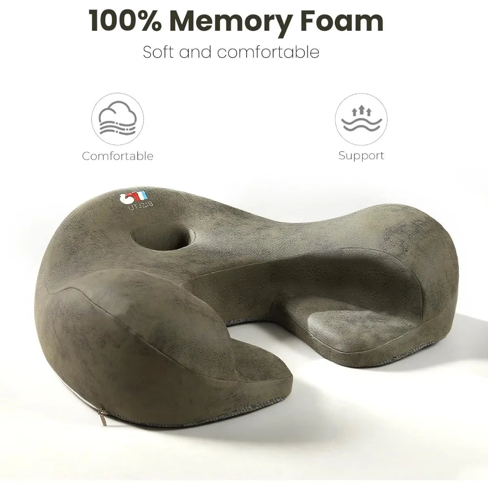 Ergonomic Memory Foam Meditation Cushion and Floor Pillow Set for Comfortable Seating, Alleviating Tailbone and Hip Discomfort D