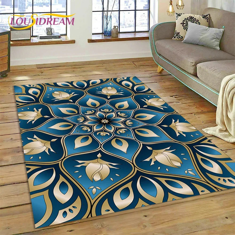 Meditation Mandala Bohemia Nature Spirit Yoga Carpet Rug for Home Living Room Bedroom Sofa Doormat Decor,Area Rug Non-slip Mat