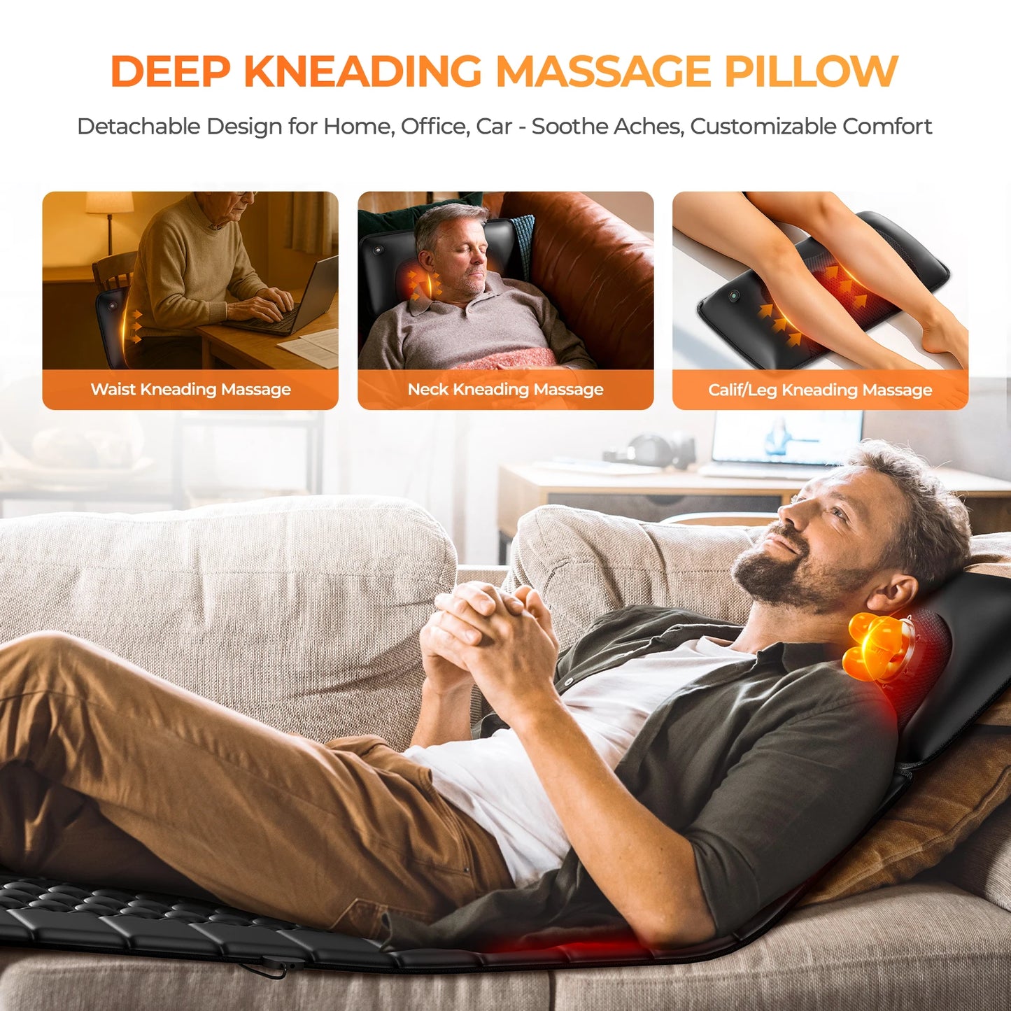 HOMEMASSA Shiatsu Full Body Massage Mat With Heat Vibration