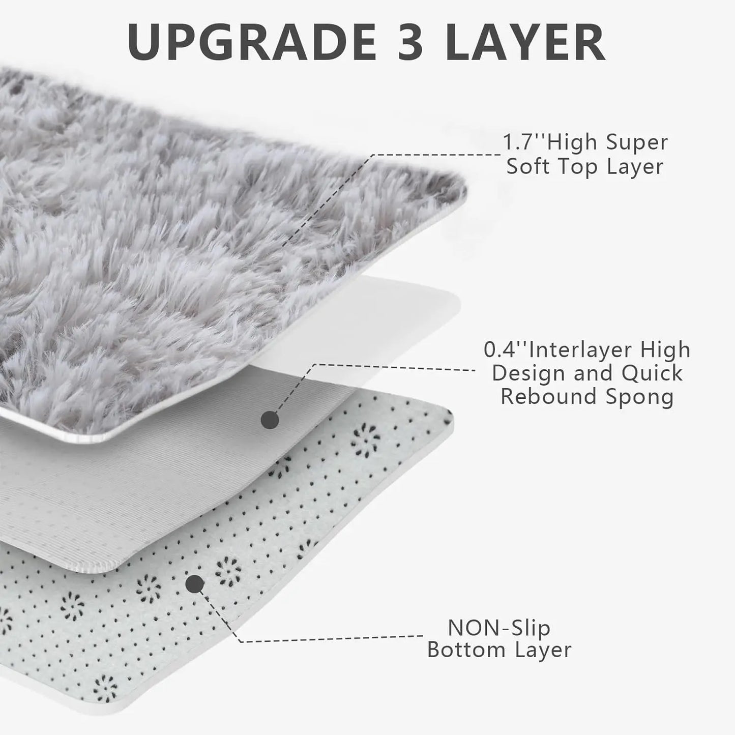 Ultra Soft Fluffy Shag Area Rug Non Slip Living Room