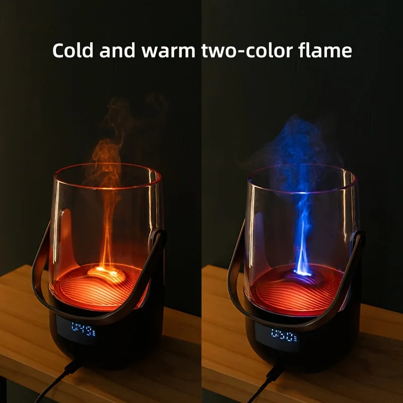 Essential Oil Diffuser With Flame Effect Humidifier And Oil Set