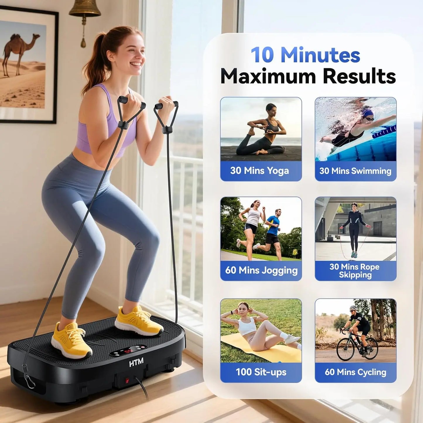 HTM Vibration Plate Fitness Multi Function Vibration Trainer