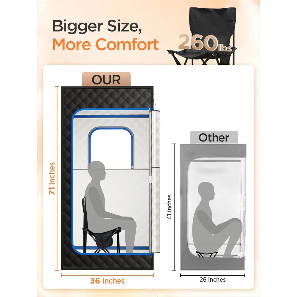 Portable Home Steam Sauna Tent With 1200W Heater 3L Capacity