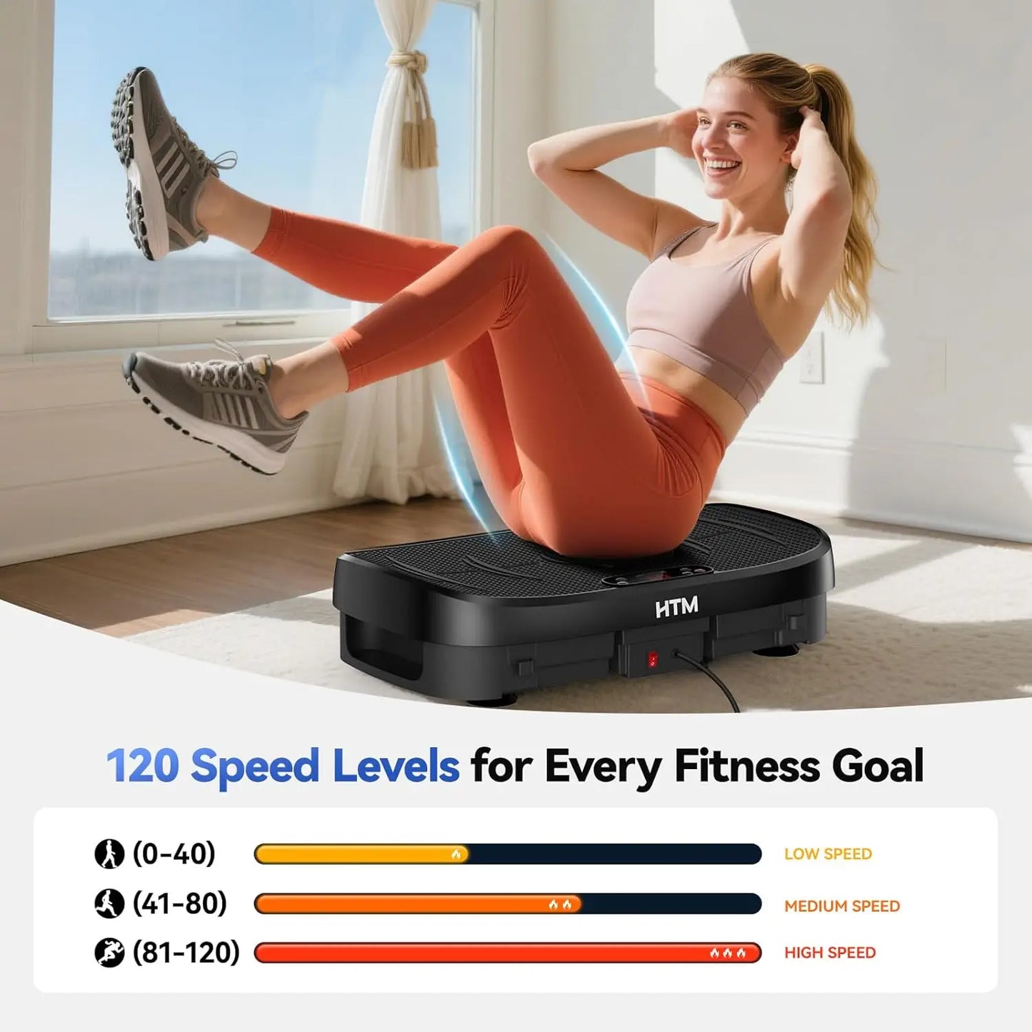 HTM Vibration Plate Fitness Multi Function Vibration Trainer