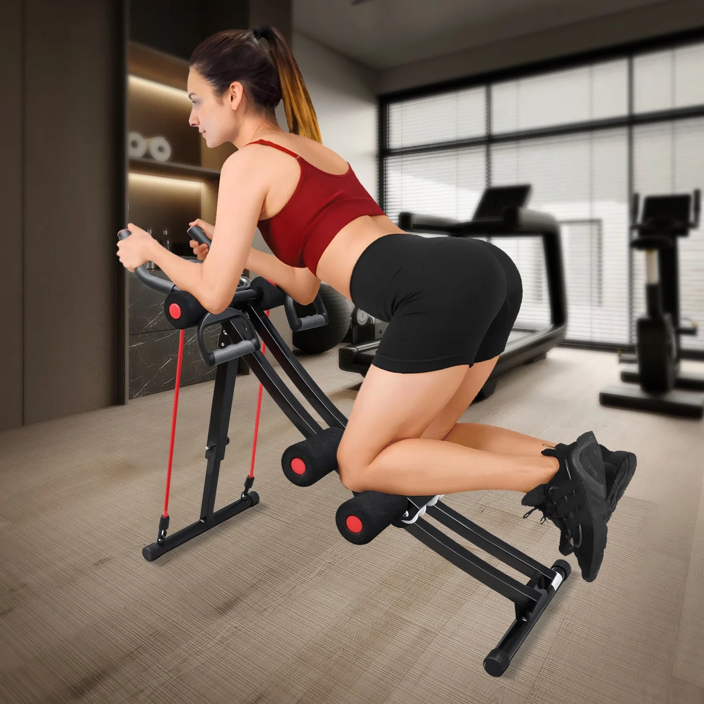 Foldable Ab Machine With LCD Display For Home Gym Workout