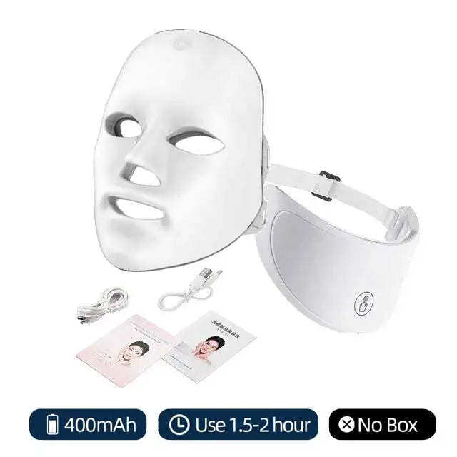 Foreverlily 7 Colors LED Facial Mask For Neck Tightening