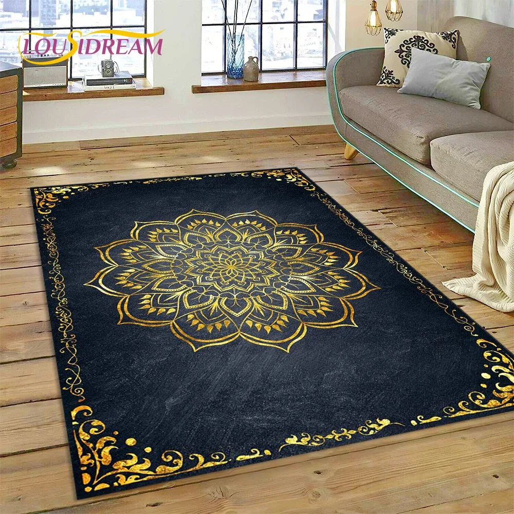 Meditation Mandala Bohemia Nature Spirit Yoga Carpet Rug for Home Living Room Bedroom Sofa Doormat Decor,Area Rug Non-slip Mat
