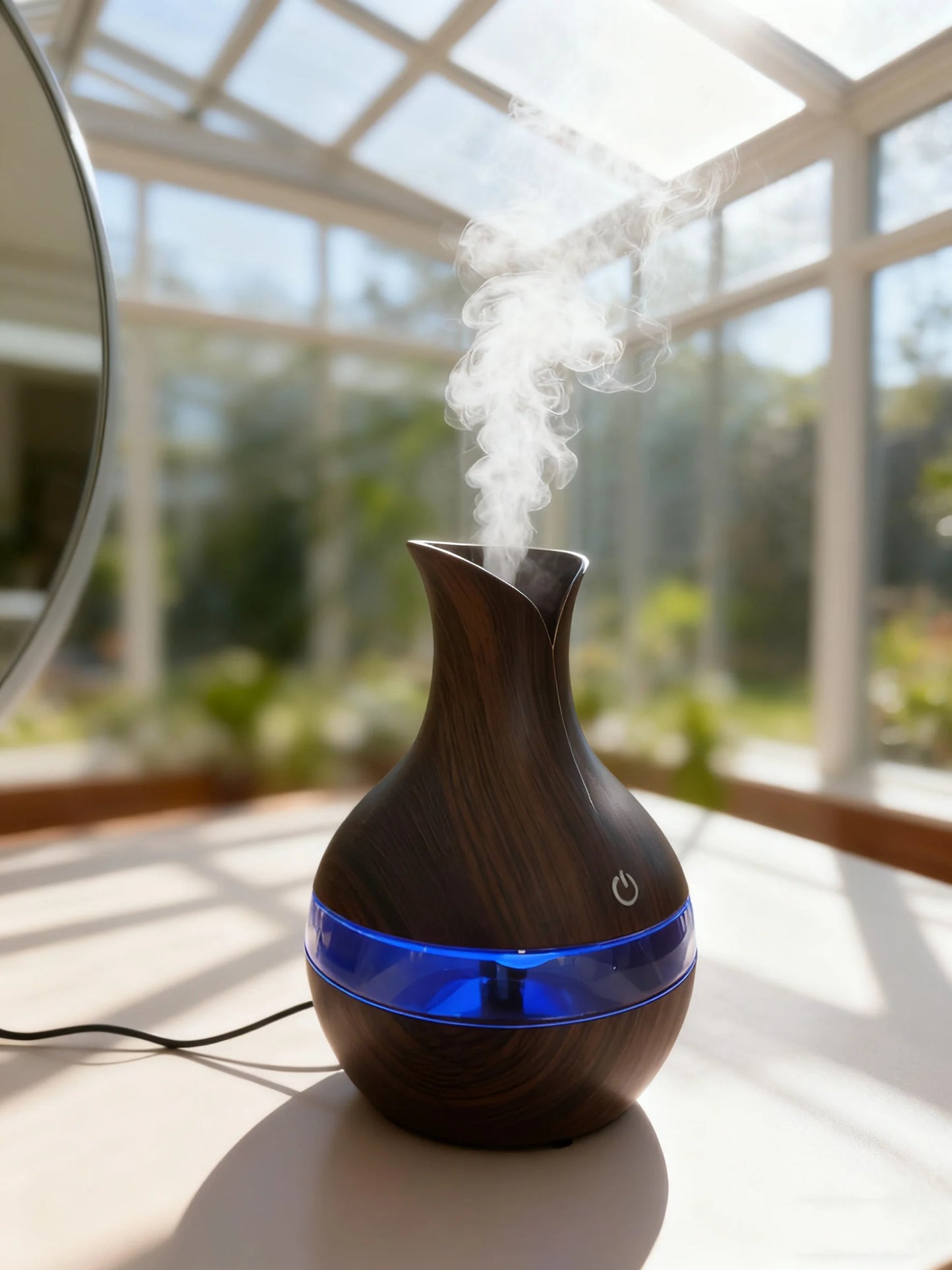 Mini USB Diffuser with 7-Colors LED night light Aromatherapy Air Humidifier 300ml Cool Mist Maker for home bedroom